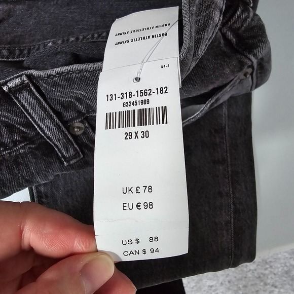 Abercrombie Fitch‎ Rustin Jeans Men’s 29x30 Black Athletic Skinny Distressed - Picture 7 of 13